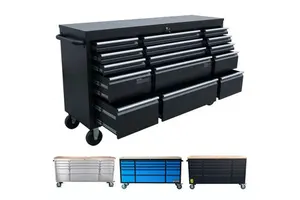 72 Inch Garage 430 Stainless Steel Tool Cabinet Heavy Duty Tool Workbench Chest with Storage Drawer for Home Garage Workshop