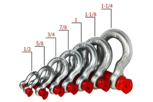 0.5T - 85T 1/4 - 2 Galvanized Heavy Duty Screw Type Forged Steel Lifting Bow Anchor Shackles