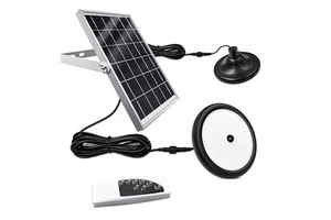 Solar Shed Light Outdoor Indoor Dual Head Solar Powered Pendant Lamp IP 65 Waterproof LED Chicken Coop Hanging Night Lighting /