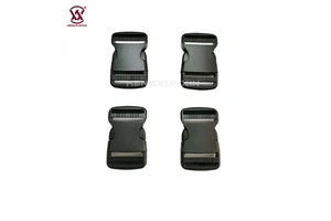 Wholesale High Quality Bag Metal Parts Black Color Backpack Quick Release Plastic Buckle Adjustable Belt Slider Strap Buckles