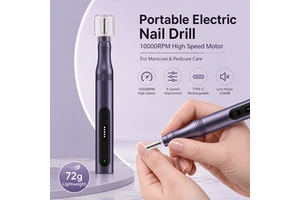 Electric Professional Manicure Rechargeable Portable Powerful Nail Drill Machine Nail Polisher Stainless Steel 6 Heads Nail