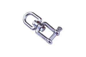 Stainless Steel Rigging Hardware Double Ended Swivel Eye Hook Lifting Marine Mooring Metal Eye Jaw Swivel Shackle Ring Connector