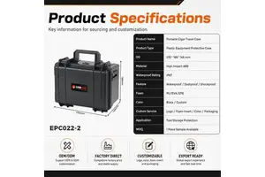 Hot Selling Superior Quality Waterproof Toolbox Carry Case with Foam Hard Plastic Tool Case Safety Protection Box