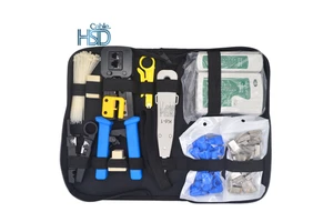 High Quality Computer Repair Lan Networking Professional Cordless Power Hand Network Tool Kit Bag Set PVC Sleeve Handle Crimping
