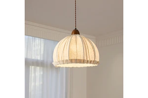Flower Chandelier E27 Fabric Japanese Pendant Lamp Wabi Sabi French MidStyle Attic For Restaurant And Dining Living Room Bedroom