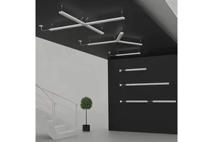 130lm/w 0/1-10v DALI UGR<19 130LPW X Y T Z Shape LED Linear Light With Grille Cover Direct & Indirect Batten Type