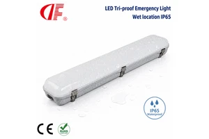 Emergency LED Tri-Proof IP65 100-265V 4FT Vapor Tight Warehouse Light Dimmable 3-Year Warranty