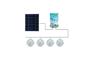4 Heads 56LED Solar Barn Light Battery System Inside Shed Solar Light Remote Control Solar Ceiling Light Indoor for Home Garden