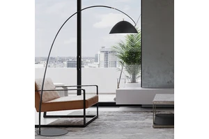 Arched Floor Large Modern Fish Arc Lamp with Hanging Drum Arched Floor Lamp