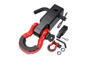 Shackle Hitch Receiver 2 Inch 5000KG WLL 3/4" D Ring Shackle Trailer Tow Arm Recovery Kit for Trucks Jeeps & Off-Road Vehicles
