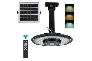5 Modes IP65 LED Solar Power Shed Light with Motion Sensor and Remote for Warehouse Barn Gazebo Yard Garage