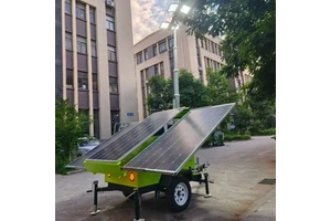Solar LED Light Tower with Telescopic Mast All in One Construction Site Lighting Mobile Trailer