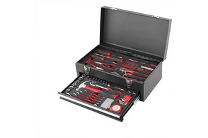 OEM Wholesale Heavy-Duty Double-Drawer Lockable Toolbox Complete Set 1/4in Sockets Automotive Repair Durable Hard Case Hand