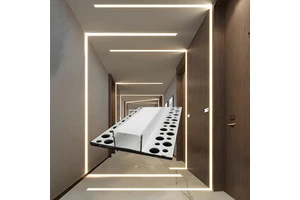 LED Linear Light Aluminum Alloy Housing For Ceiling Light LED Profile With Diffuser Cover For Office Commercial Lighting System