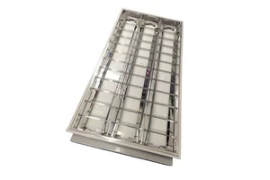 Office Lighting 3x40w 600mm Double Tube Fluorescent Louver Light 2x4ft Single Surface Mounted T5 Grid Light Fixture