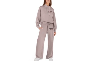 Customized 3D Embroidery Printed Badge Lounge Sets Women Soft Fleece Sweatsuits Long Eco-Friendly Breathable Front Lined 2024