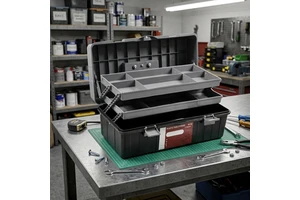 DR-8604002 Tool Box Reinforced Structure Lockable Tool Storage Box 13"+16"+19" for Workshop Construction Tool Box