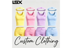 Women's 3 Piece Spring Summer Lounge Set Custom Logo Color Rib Tshirt Shorts Loungewear Top Manufacturers
