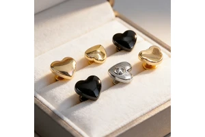 Heart Shape Metal Snap Buttons in Stock Gold Silver Black Alloy Fasteners for Clothing Bags Multi Color Heart