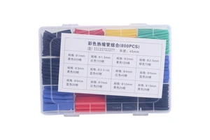 800 Pcs Heat Shrink Tube Set Assortment Electric Insulation Wrapping Sleeving Kit for Cable Wire Repair Accessory