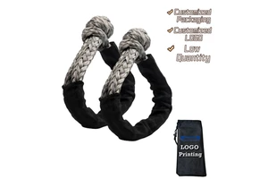 High Strength 20Ton UHMWPE Soft Shackle for Off-Road Recovery&Sailing Safer Alternative to Metal Shackle 37500lbs Breaking Force