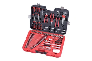 Universal Hardware Products 114pcs 1/2" & 3/8" & 1/4" DR. Hand Tools Set for Electrician
