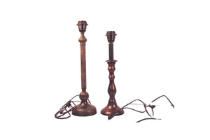 High Quality Vertical Fluted Lines Style Brass Lamps Base With Patina Finish Metal Table Lamps Living Room Lamp Home Decorative