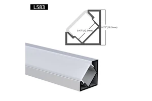 18.5*18.5MM For Cabinet 45 90 Degree Angle Light 18mm Wide Surface Mounted Strip Extrusion Channel Corner Led Aluminum Profile
