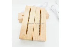 Small Modern Minimalist Wood LED Night Light with Rectangular Groove Base Custom Color Available Reusable Home Decor Dimmable