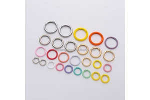 Custom Painted Electroplated Fashion Metal Spring O Rings Circle Snap Clip Hook Zinc Alloy Ring Buckles Clasp Bags