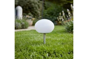 Factory Direct Sale Modern Minimalist Solar LED Lamp with Frosted Globe Shade and Auto Sensor for Patio Yard Ambient Lighting