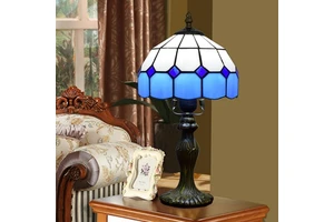Mediterranean Sea Modern Blue Simple Decorative Lamp Tiffany Stained Glass Bar Restaurant Bedroom Bedside Small Table Lamp