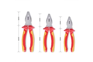 7-Inch VDE Insulated Electrician Tool Kit DIY Screwdriver Set Yellow Red 1000V OEM Customizable Steel Plastic Vde Pliers