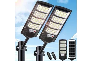 Best-selling IP65 LED Integrated Solar Street Light Outdoor Waterproof Garden Light with Remote Control Portable 2000 Lumens