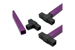 High Quality 20mm 25mm 30mm Square Pipe Fitting Different Types of Square Plastic Connection Pipe Fittings Tube Corner Connector