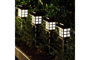 Solar Powered Cottage Style Lawn Lamp Outdoor Waterproof Solar Garden Street Patio Landscape Pathway Driveway Walkway