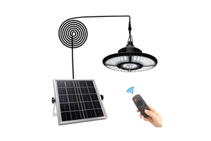 Indoor Outdoor Waterproof Home Garden Barn Pendant Security Lighting Lamp Hanging Led Remote Control Solar Powered Shed Light