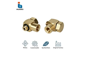 360 Rotary Elbow Joint Right Angle Pipe Connector Brass 90 Degree Swivel Coupling Male-Female
