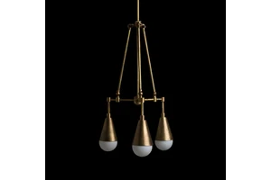 XZ Vintage Triangular Conical Structures Brass Drop Pendant Light Ceiling Led Bar Light Hanging Led Lamp Chandelier Dinning Room