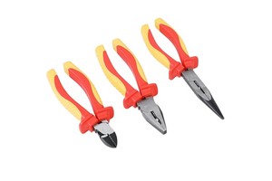OEM Multi-purpose 3 Pcs Vde Steel Combination Long Nose Cutting Insulated 1000V Electrician Pliers Tool Set Soft Grip Handle