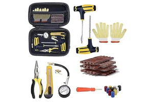 Portable Roadside Quick FixEmergency Tire Repair Kit with Plug Strips Combination Tire Repair Tools Bicycle Tire Repair Kit