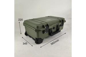 DPC111 Green Factory Wholesale Hard Plastic Equipment Storage Handrail Roller case with Customizable Foam
