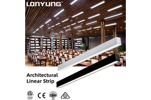 LONYUNG Commercial Linear Lighting System Up And Down CE ETL LED Linear Pendant Light Project For Shopping Mall Conference Room