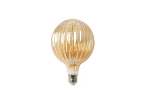 G125 Vertical Stripe Ball Bulb E27 Spiral Mouth Brown Hotel Decorative Filament Lamp Vertical Pattern Chandelier Bulb Supply