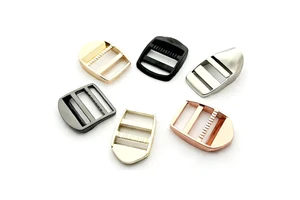 Premium Zinc Alloy Vintage Luxury Ladder Lock Release Buckle Anti-Slip Webbing Tension Adjuster for Hiking Travel School