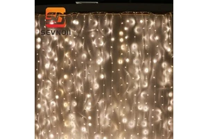 Customizable Size IP44 Waterproof 110v/220v Decorative Lighting White 2.0pvc Curtain Light and Warm White Light