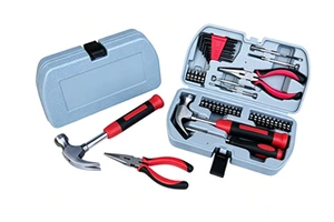 40pcs Compact Portable DIY Tool Set with Storage Case Household Repair Kit Including Hammer, Screwdriver Bits and Pliers