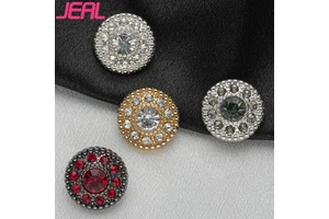 High Quality Round Zinc Alloy Rhinestone Buttons With Shank Eco-Friendly DIY Hand Sewn Decoration In Stock