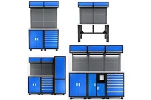 XuanRong Modern Modular Steel Tool Cabinets Garage Storage Workbench Metal Wall Mounted Heavy Duty Garage Cabinet System