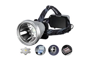 Ultra Bright Reflector Cup Headlamp Type-C USB 30W LED Tail Red Light 7 Modes Digital Display Headlight Camping Hiking Head Lamp